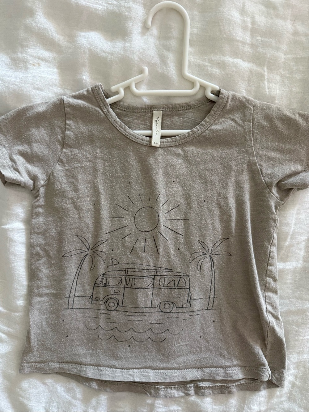 Rylee + Cru Kids Short Sleeve Tee with Surf Van Graphic - Gray